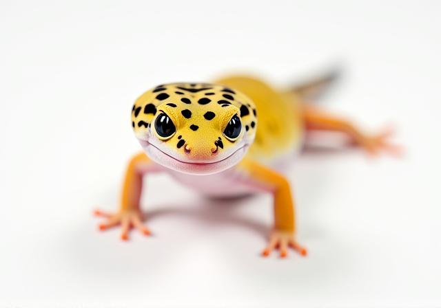 A spotted Leopard Gecko on a rocky surface