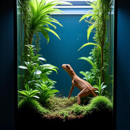 Vertical paludarium with water feature for Crested Geckos