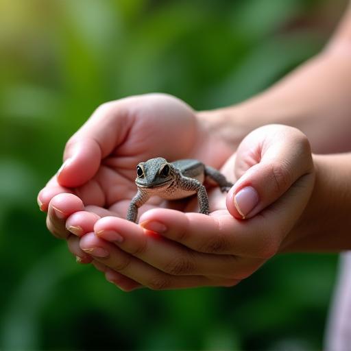 Veterinarian checkup for a reptile