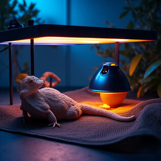 High-intensity UVB reptile bulbs and ceramic heat emitters